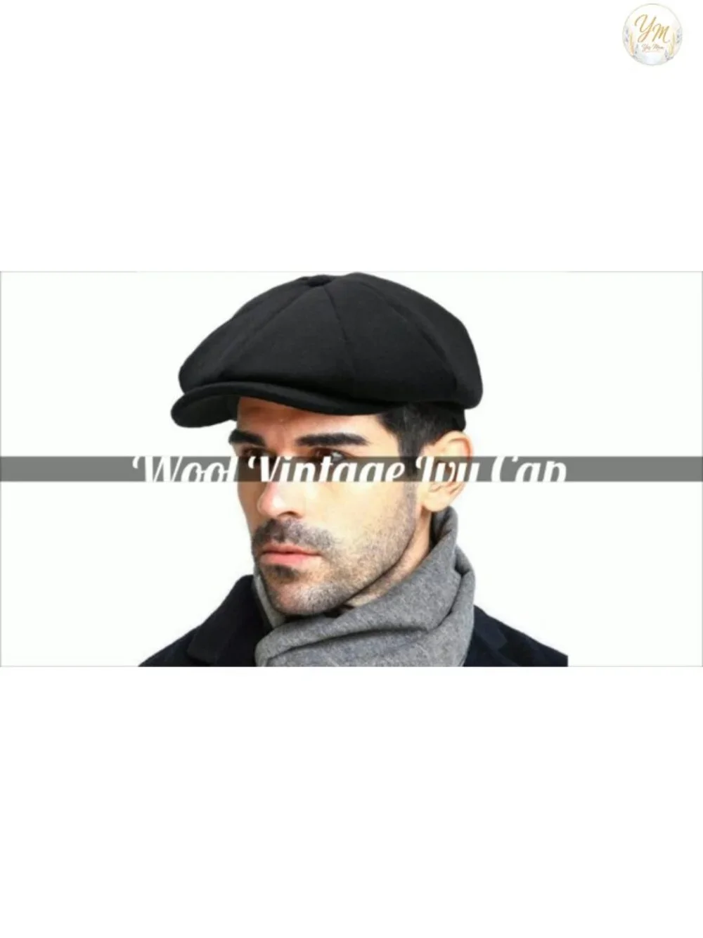 Men's Classic Newsboy Gatsby Cap - Wool Blend Vintage Flat Ivy Cabbie Hat